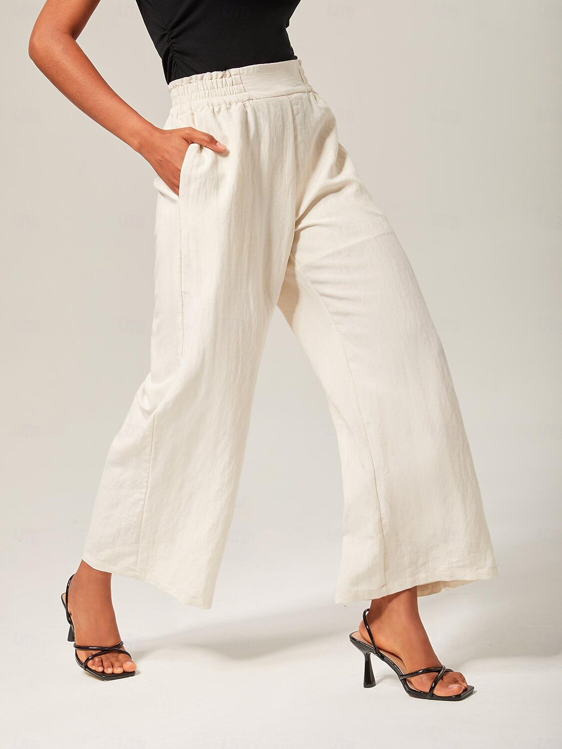 Femmes Féminin Droit Longueur complète Taille haute Élégant Occasionnel Beige Été Automne Inter-saisons XS S M de 2025 ? $69.99 –P1