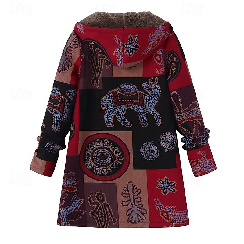 Per donna Giacca in Pile Cappotto Giacca con Cappuccio Caldo Confortevole Cerniera Tasca Vintage Moda Casual Animale Uscire Weekend Cerniera Regolare Con Cappuccio Vestibilità regolare Manica Lunga del 2025 a $29.99 –P2