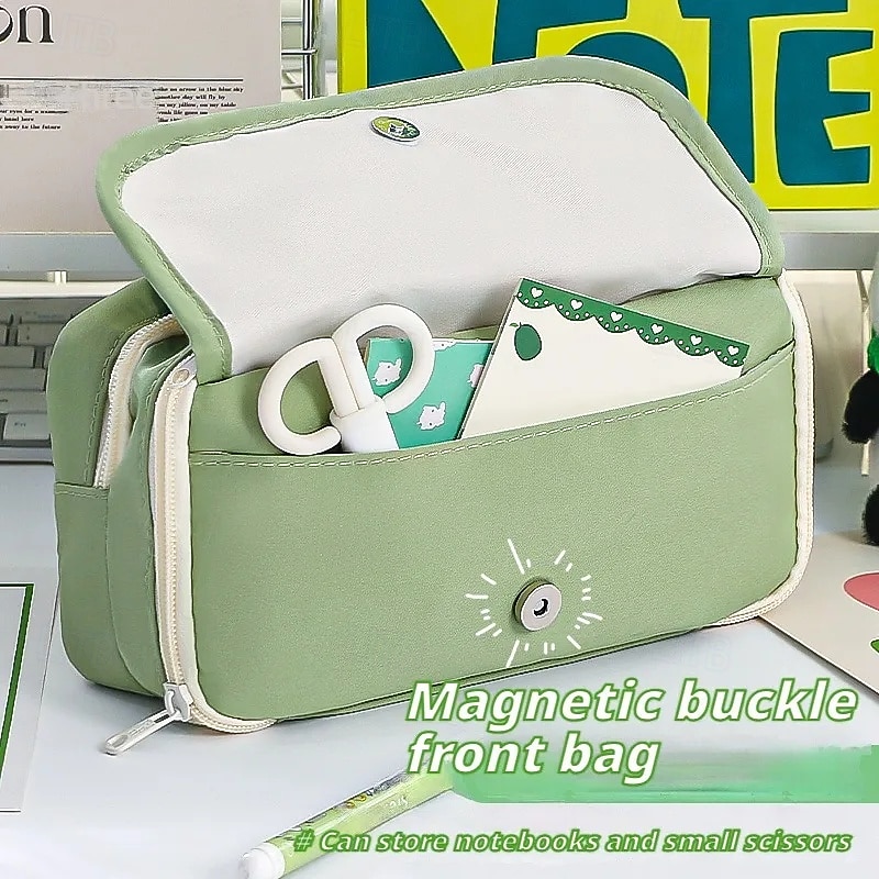 Large Capacity Storage Bag with 9-layer Pencil Case Transparent Compartment and Magnetic Button Flap for Easy Retrieval 2025 - $15.99 –P12