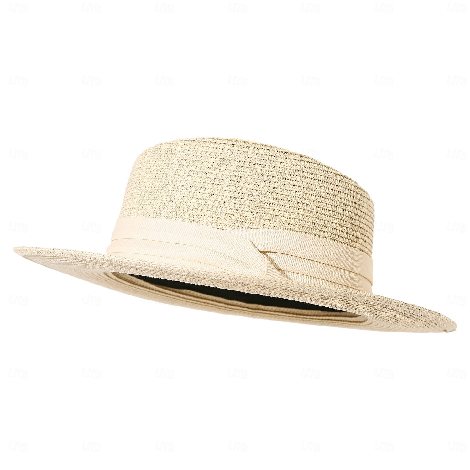 1 stk. elegant damehatt med strå og bred brem, lett og pustende sommerhatt for strandaktiviteter, uformell &formelle arrangementer, tilbehør til arrangementer 2025 - $13.99 –P3