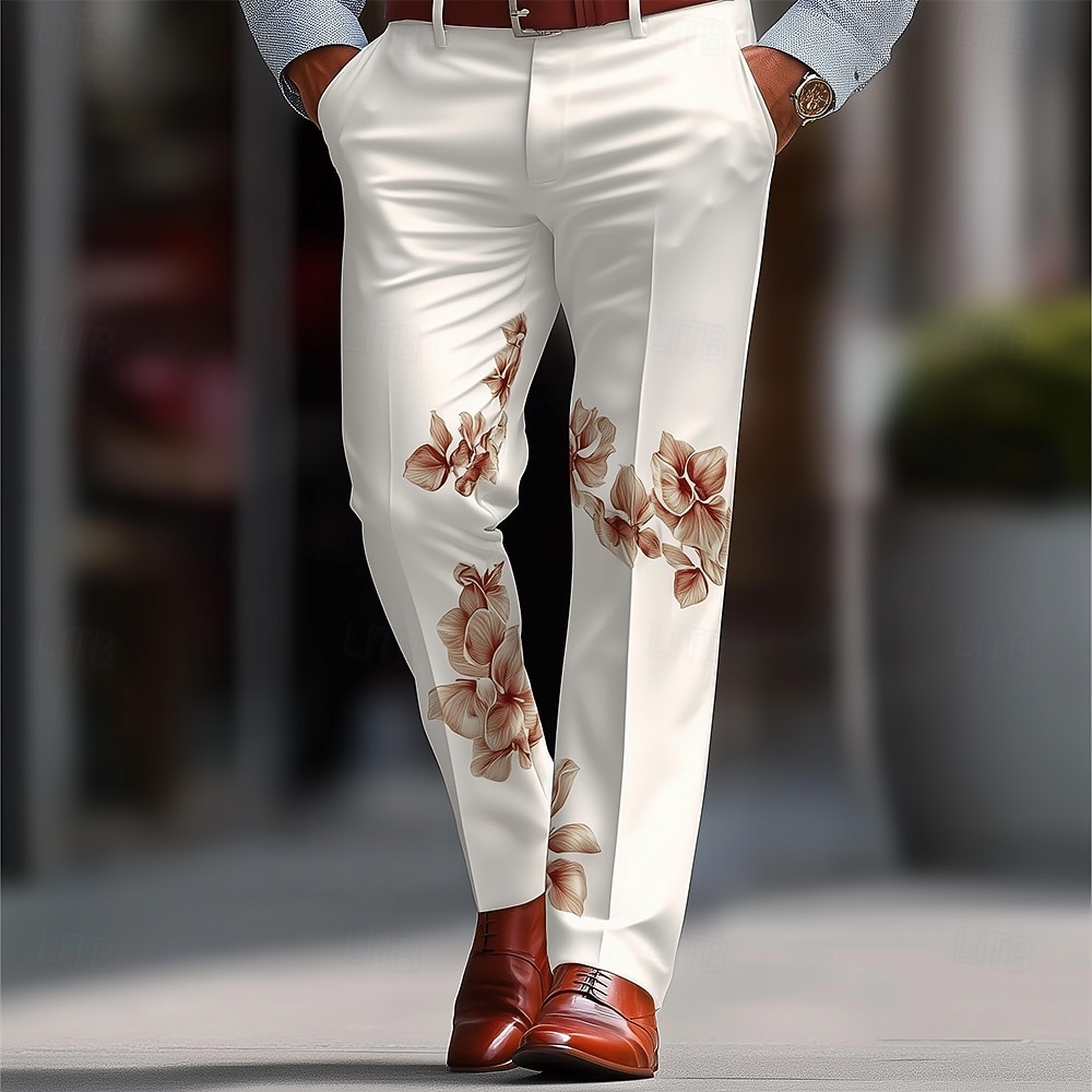 Hombre Estampado Floral Flores pantalones de traje Pantalones Pantalones de traje Media cintura Casual Formal Exterior Vacaciones Ajuste regular Frente plano Pantalones de pierna recta con bolsillos 2026 - $37.99 –P1