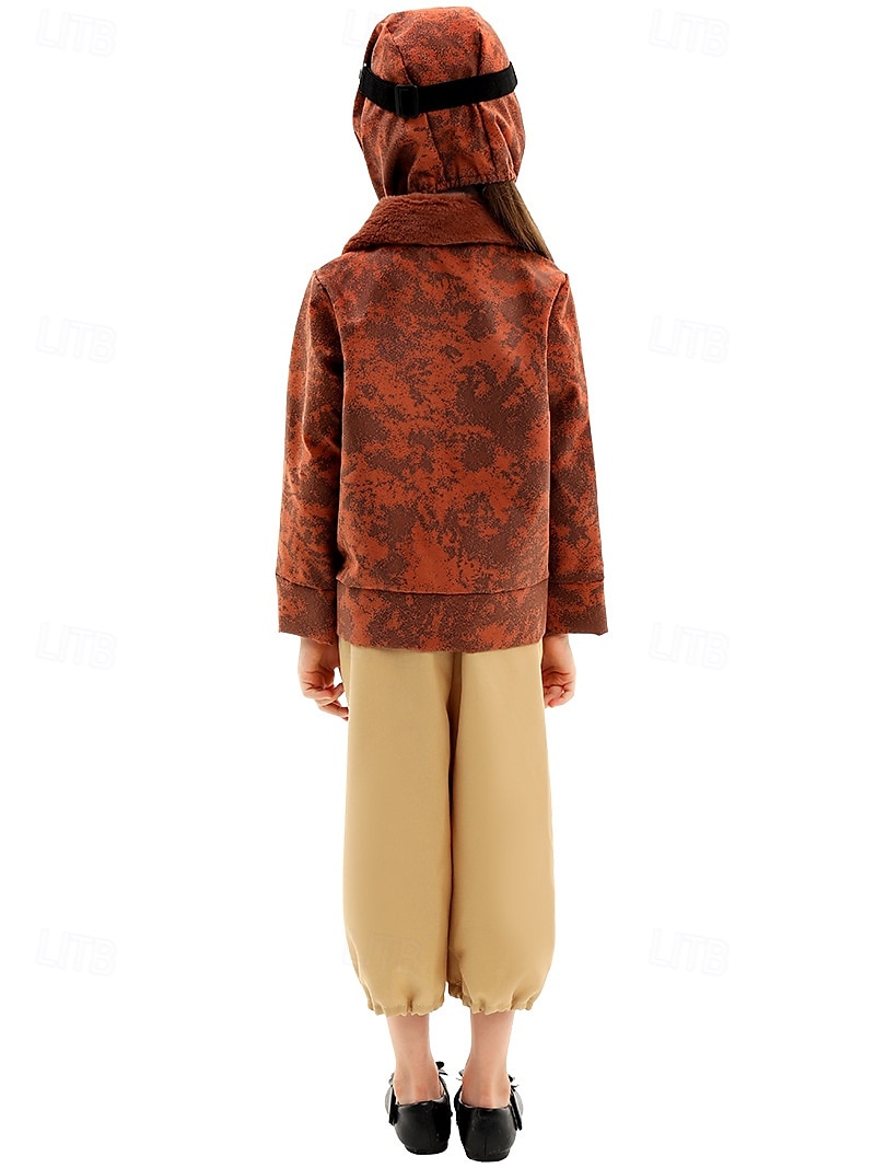 Karnevalskostyme STEM-dagen Karriererollespill Kjoler Drakter Kostume Pilot Pilotbriller Cosplay Barne Jente Halloween Karneval Ytelse Pedagogisk utkledning Kle deg ut på skolearrangementet Kle deg 2026 - $41.99 –P4