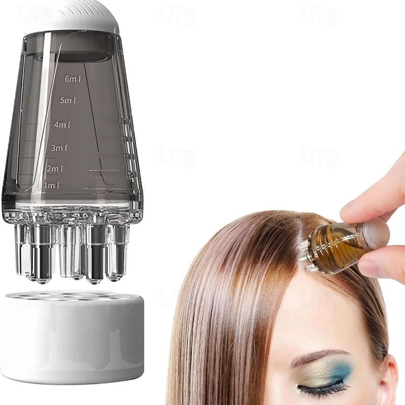 Pettine massaggiante per il cuoio capelluto con applicatore per oli essenziali, erogatore di siero liquido per capelli, strumento per la cura del cuoio capelluto contro la caduta dei capelli, mini del 2025 a $8.49 –P1