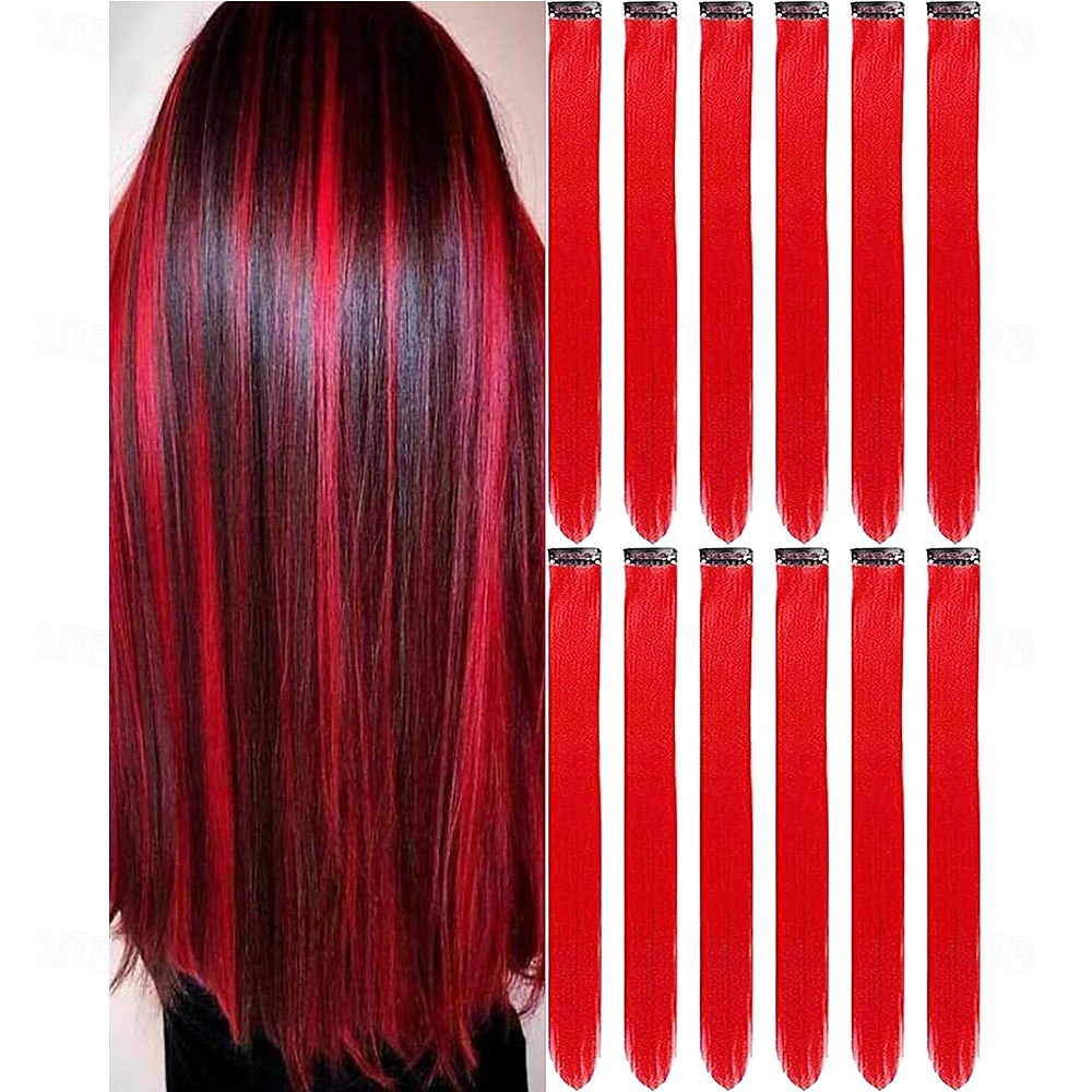 Estensioni Sintetiche Riccio Capelli Sintetici 22 pollici Estensione capelli Clip-In 12 pezzi Morbido Regolabili Soffice Per donna del 2025 a $21.99 –P4