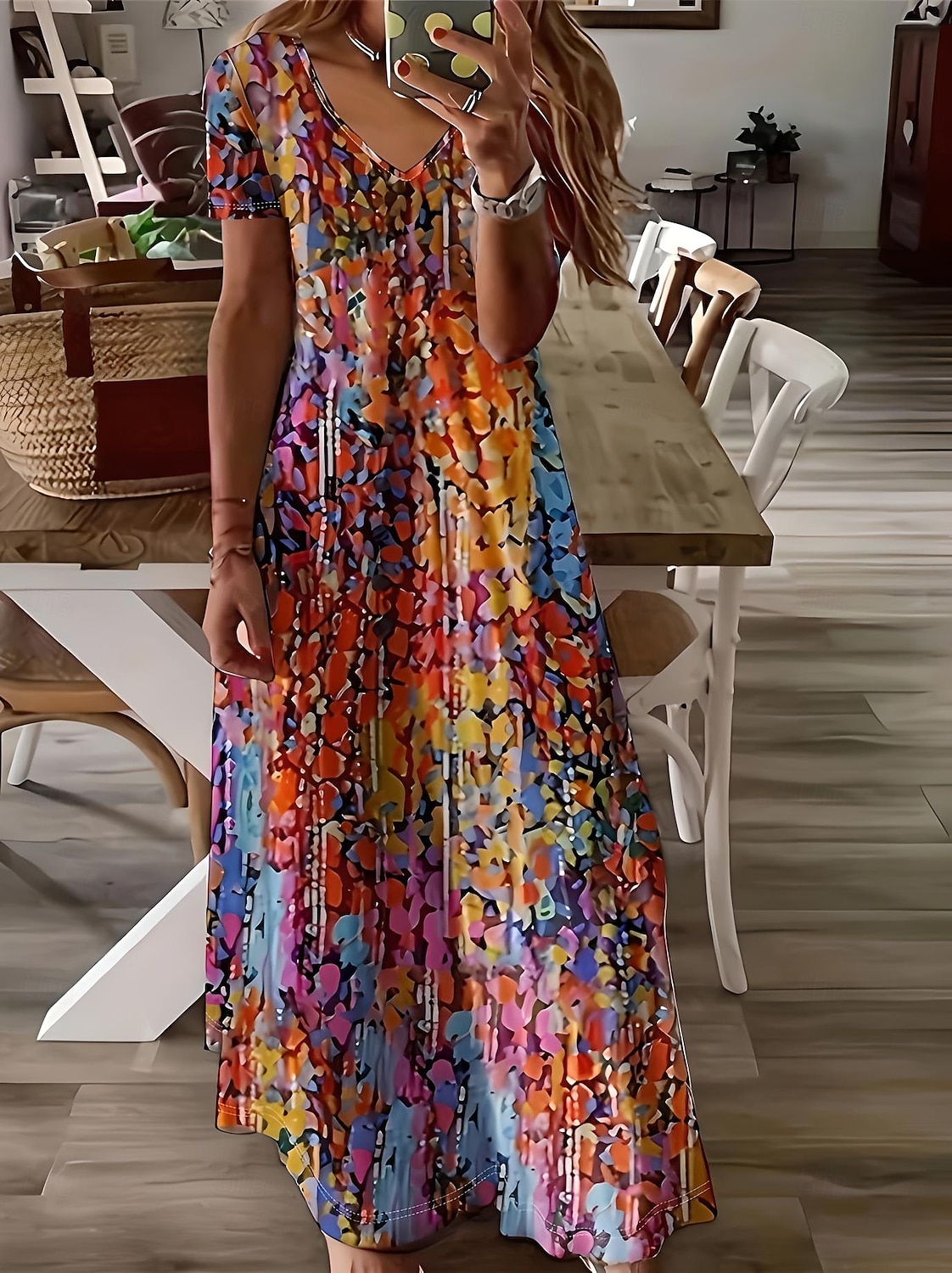 Femmes Robe Midi Robe d'Été Robe trapèze Vacances Occasionnel Boho Sortir Plage Coupe Standard Fleuri Graphique Manche Courte Col en V Gris vert Blanche Vert Claire Rouge Été Printemps de 2025 ? $28.99 –P6
