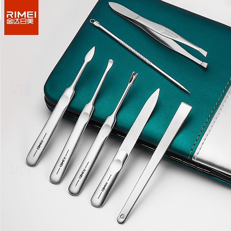 Sada nůžek na nehty rimei 15dílná, profesionální sada na kleštičky na nehty, sada na manikúru s přenosným koženým pouzdrem, sada na manikúru a pedikúru z nerezové oceli, sada na péči o nehty 2026 - $63.99 –P5