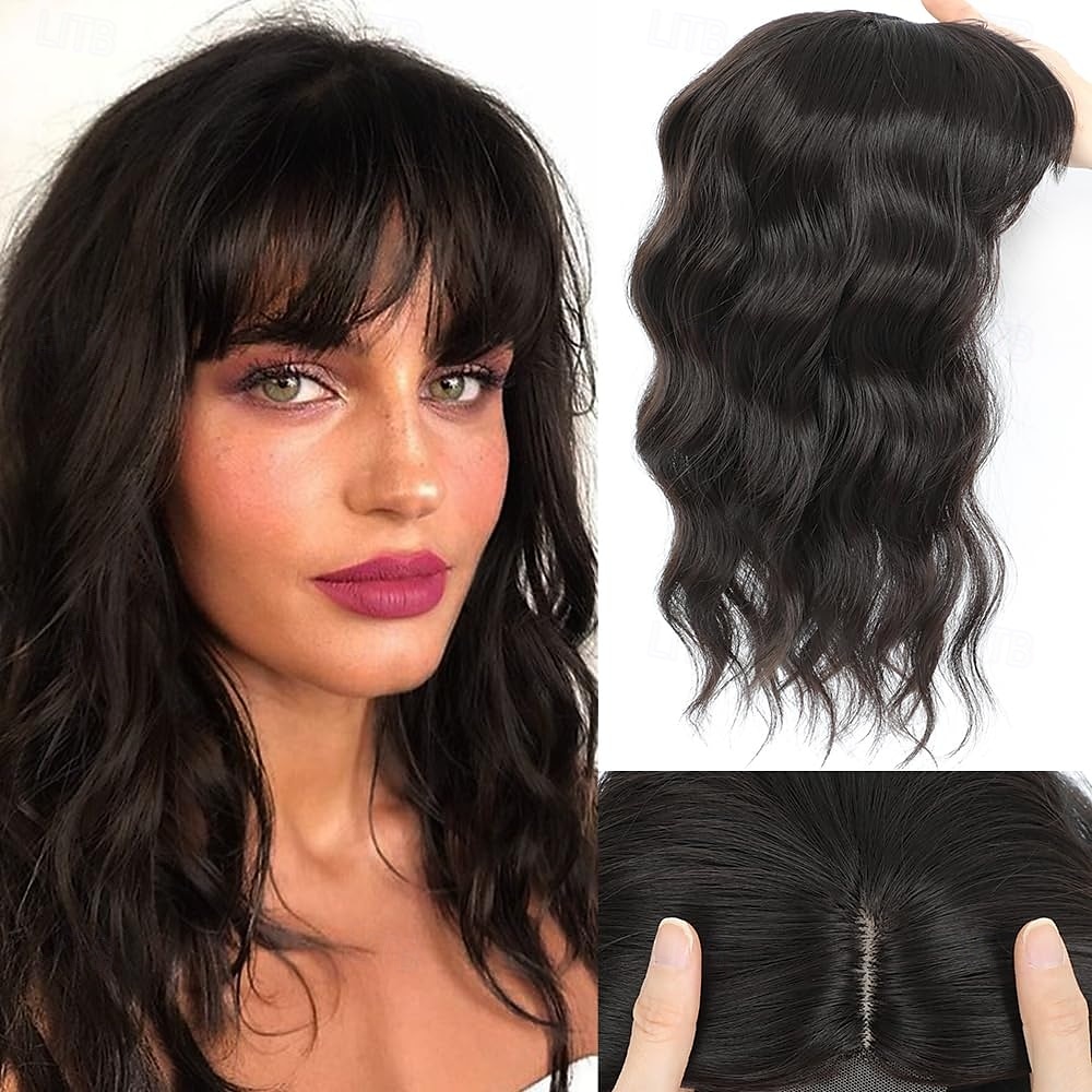 Postiches pour femmes avec franges clairsemées de 16 pouces, postiches pour femmes avec franges françaises à clip 360° 3D de 2025 ? $23.99 –P4