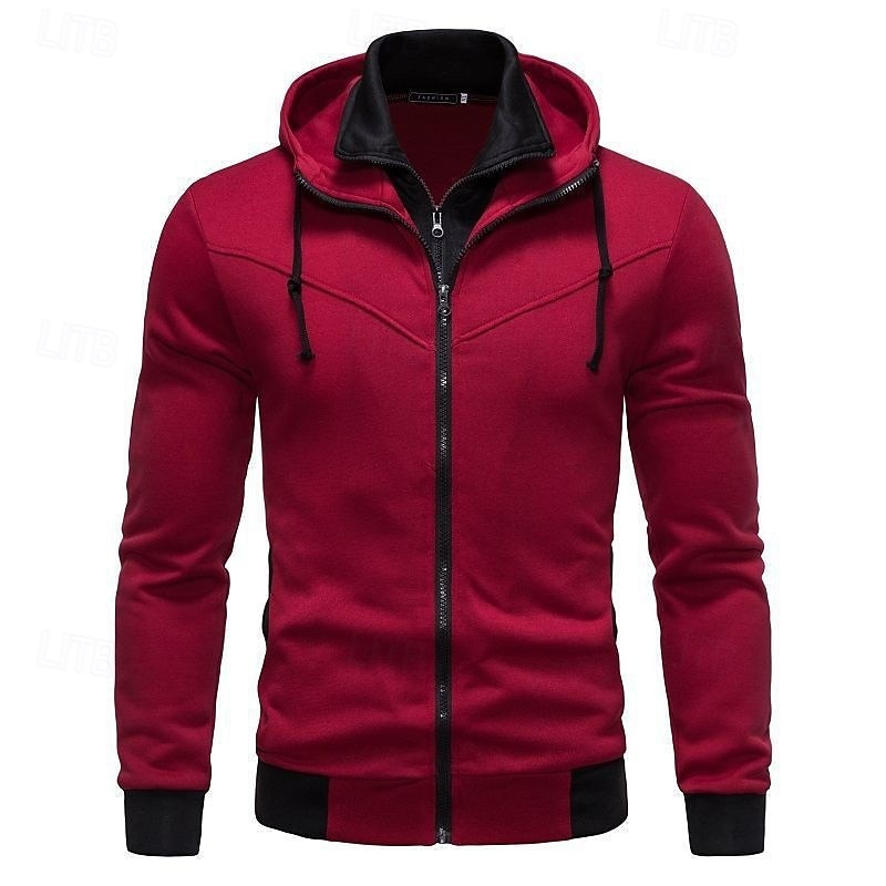 Per uomo Felpa con cappuccio Felpa con cappuccio a zip intera Nero Rosso Grigio chiaro Grigio scuro Con Cappuccio Semplice Tasca Sport & Outdoor Quotidiano Ferie Poliestere Streetwear Essenziale del 2026 a $15.49 –P11