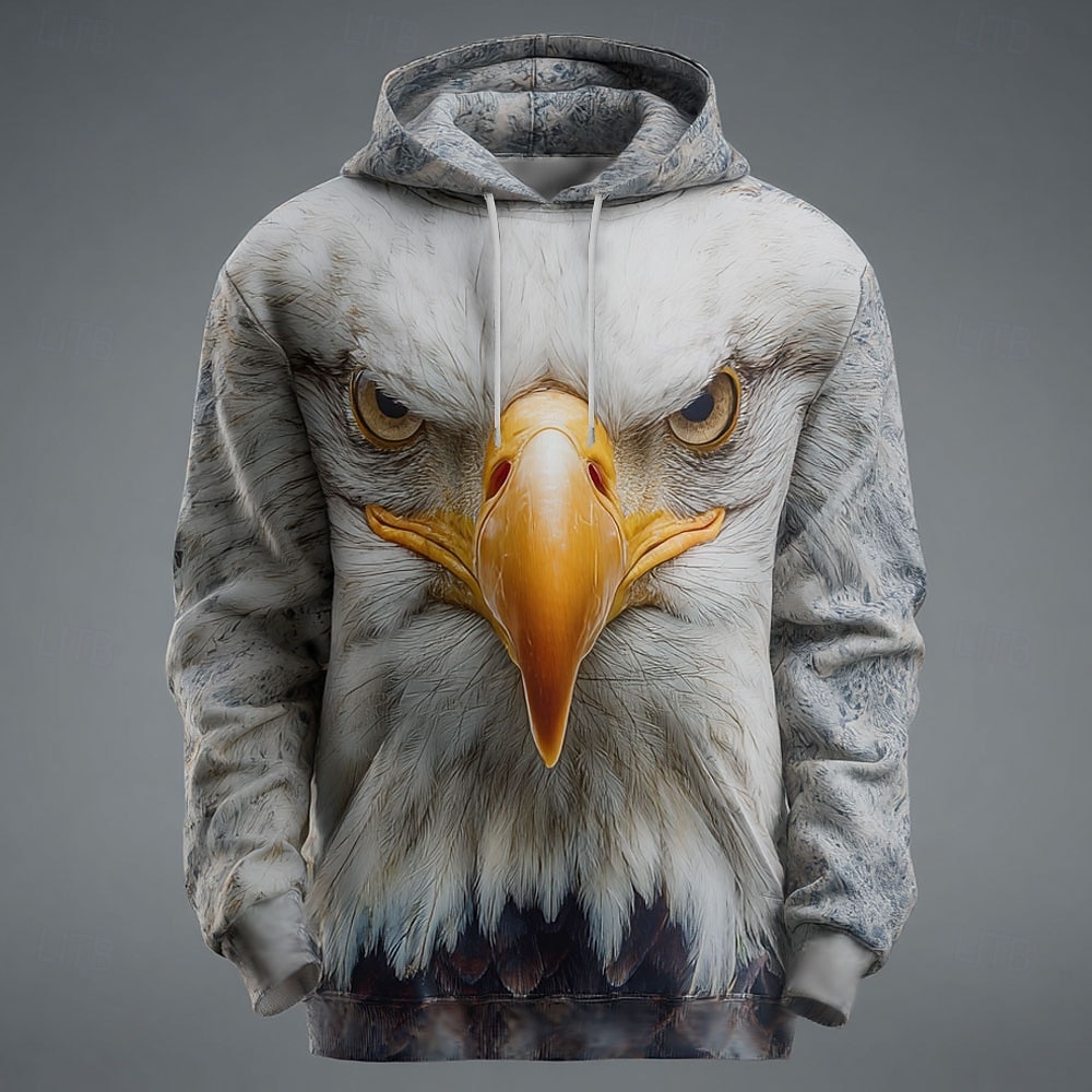 Homens Animal Águia Moletons Moletom Legal Festa Casual Manga Longa Gola Redonda Com Capuz Streetwear Bandagem Preto Branco Com Cordão Impressão 3D Outono Inverno Designer S M L XL XXL XXXL de 2026 por $28.99 –P1