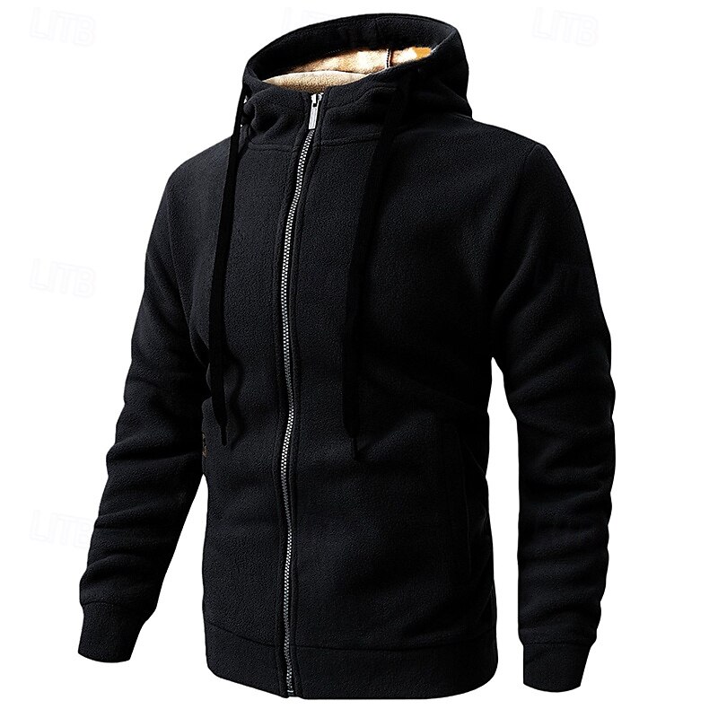 Herren Windjacke Wanderjacke Fleecejacke Außen Warm Wanderoutfits Wanderbekleidung Winter Herbst Oberteil Camping / Wandern / Höhlenforschung Laufen Dunkelgrau Schwarz Armeegrün 2025 - $25.59 –P4