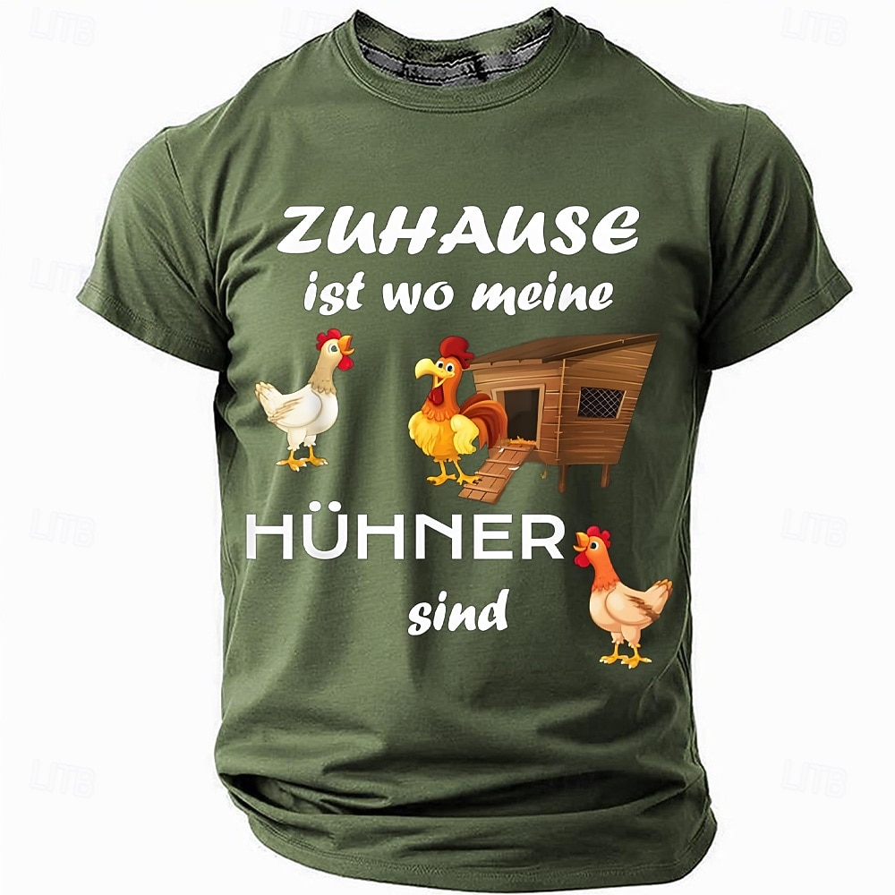 בגדי ריקוד גברים אֶפרוֹחַ סלנג מצחיק German חולצה קצרה שרוולים קצרים חולצה קצרה הדפסת תלת מימד צווארון עגול קצר חולצה אופנתי יומי רחוב קזו'אל יומי שחור פול תלתן קיץ אביב כל העונות ביגוד S M L XL XXL 2026 - $19.49 –P2