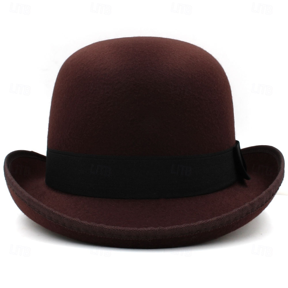 magisk hatt damehatt med bred brem i ull, britisk hiphop-hatt for menn, jazzhatt for vinter, ensfarget filthatt 2025 - $17.49 –P8