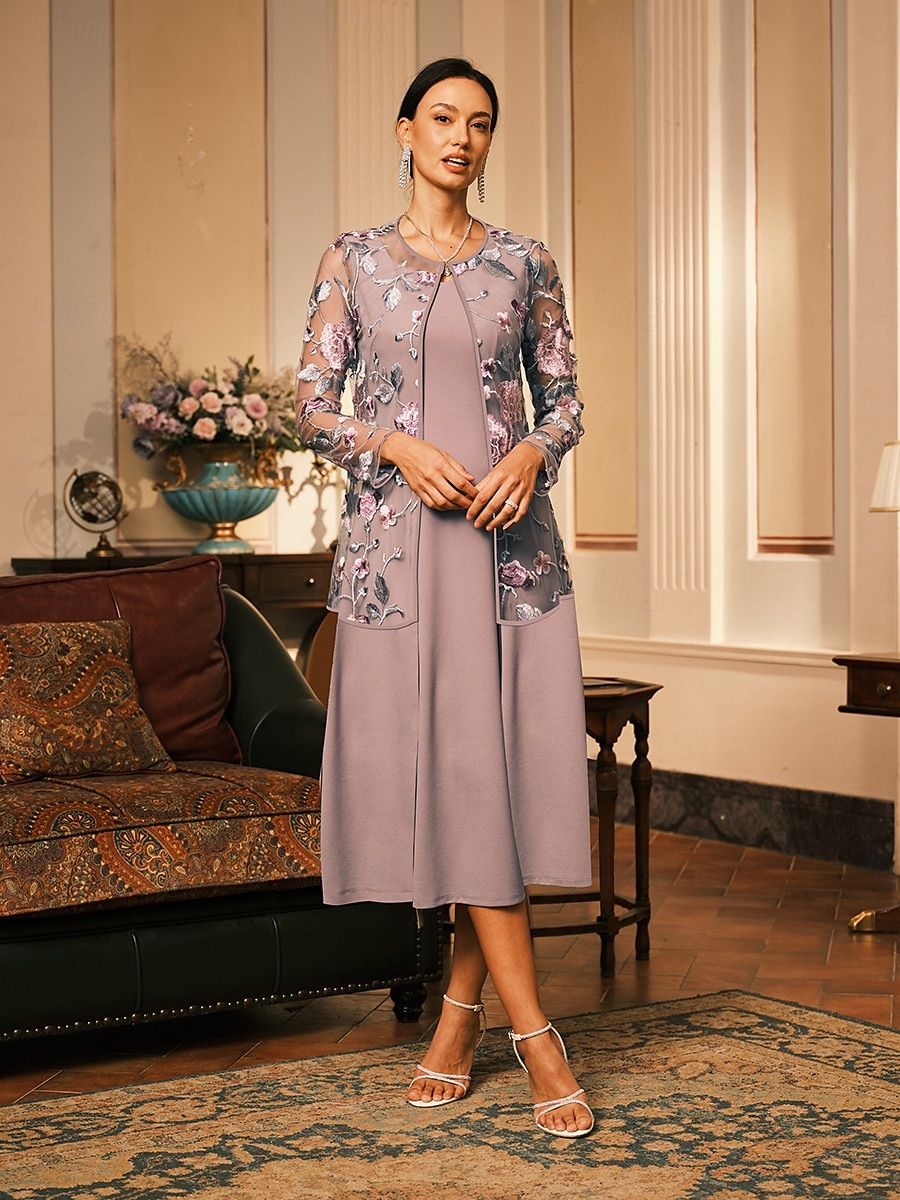 Damen Strickjacke Spitze bestickt elegant floral formell normal Rundhalsausschnitt lockere Passform Langarm Oberbekleidung grau rosa Sommer Frühling 2025 - $49.99 –P1