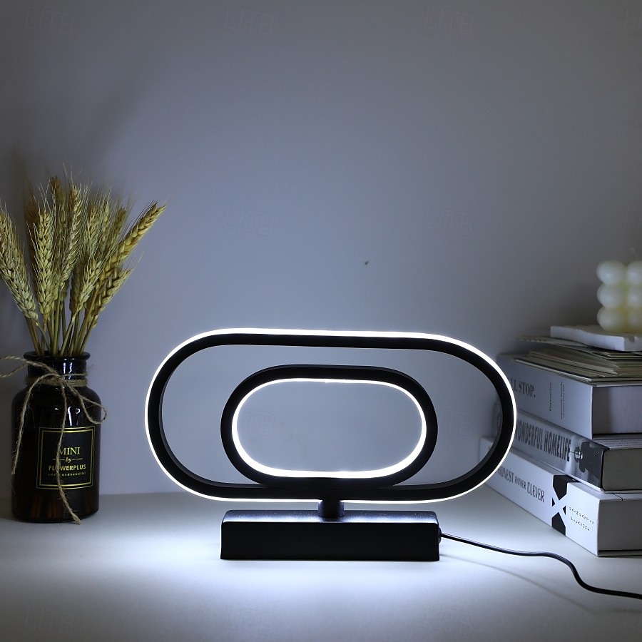 Usb Plug-In Table Lamp Oval Acrylic Lamp Touch Control Dimmable Modern Simple Creative Night Lamp Bedside Reading Lamp Desk Table Led 2025 - $17.49 –P5