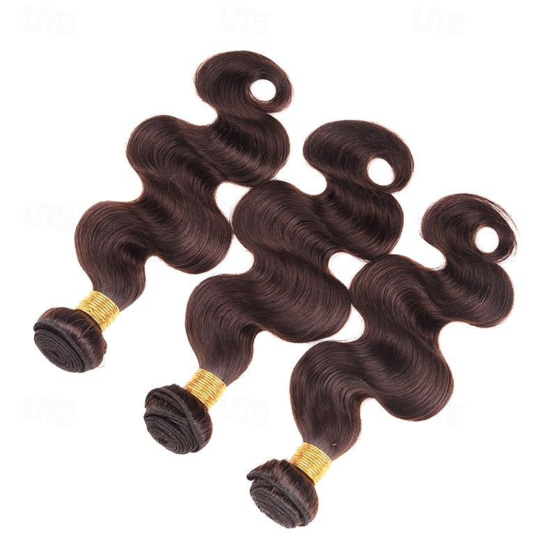 Extensions de cheveux humains brésiliens ondulés couleur brun foncé 2#, 3 paquets de 12 à 24 pouces de 2025 ? $177.99 –P2