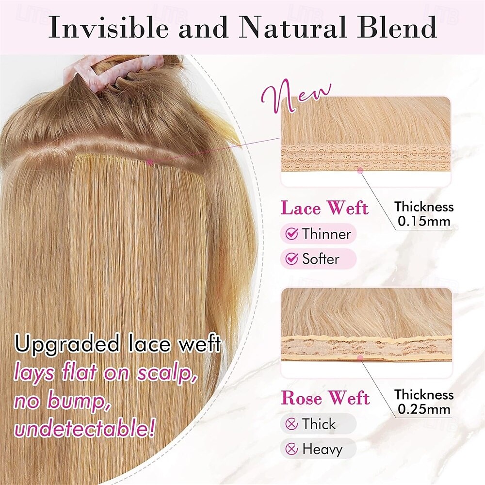 Clip in Hair Extensions 4PCS Hair Extensions 24 Thick Long Beach Waves hair extensions HE003 Invisible Lace Weft Medium Blonde with Blonde Highlights 2025 - $26.99 –P6