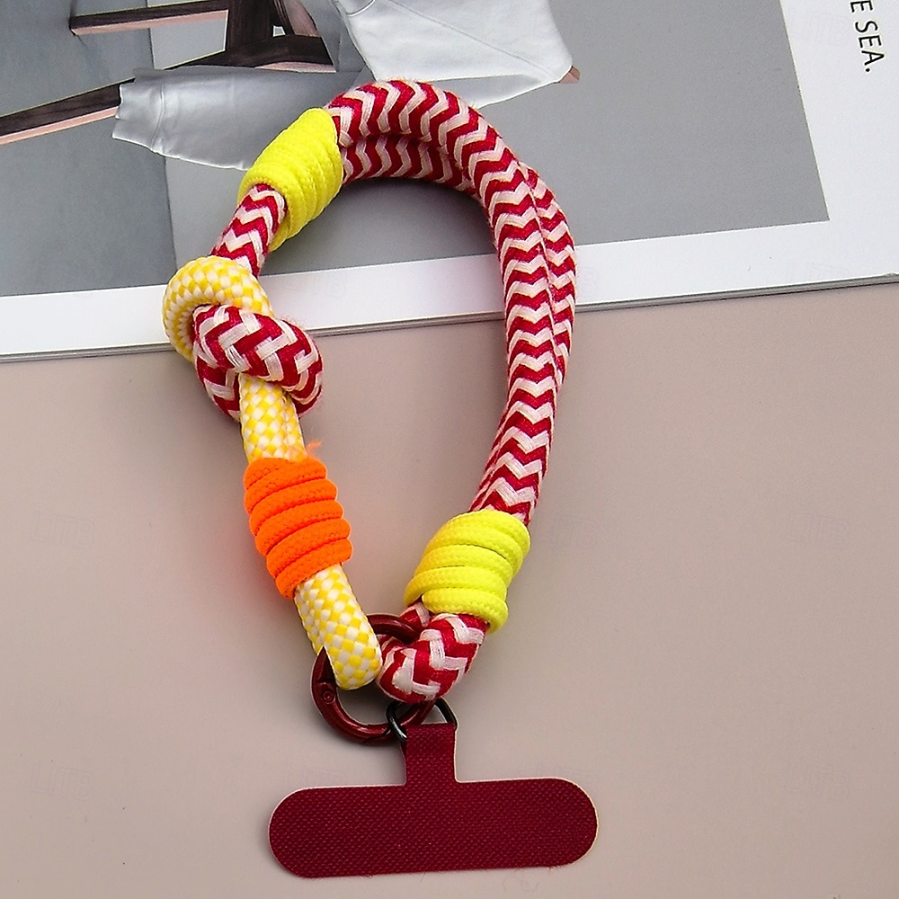 Cuerda corta de moda de dos pliegues a juego con colores, cuerda corta de muñeca simple, cuerda colgante de doble capa, firme y resistente, antirroturas y anticaídas, cuerda para colgar teléfonos 2025 - $11.99 –P11