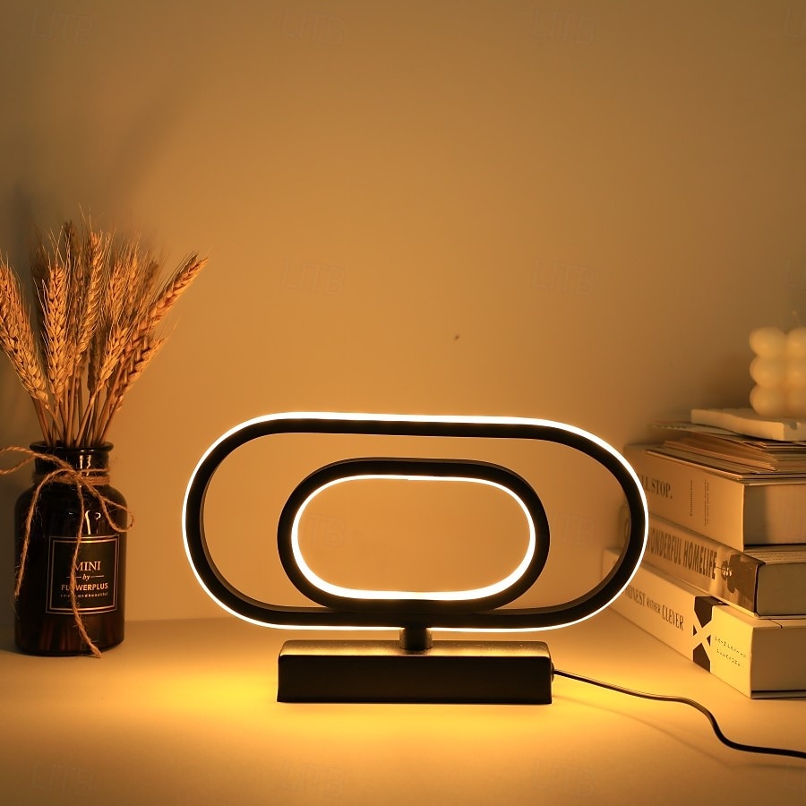 Usb Plug-In Table Lamp Oval Acrylic Lamp Touch Control Dimmable Modern Simple Creative Night Lamp Bedside Reading Lamp Desk Table Led 2025 - $17.49 –P6