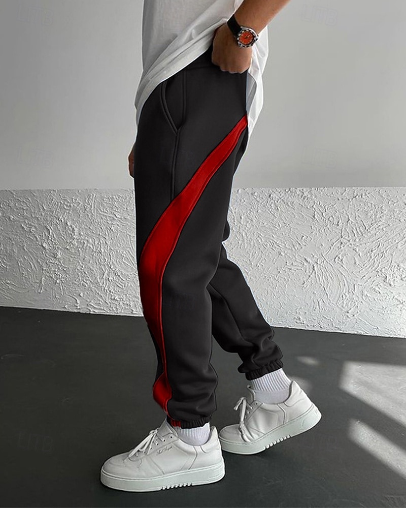 Men's Sweatpants Joggers Athletic Pants Trousers Drawstring Pocket Elastic Waist Color Block Comfort Daily Sports Outdoor Fashion Casual Blue Black / Red Micro-elastic 2026 - $25.99 –P9
