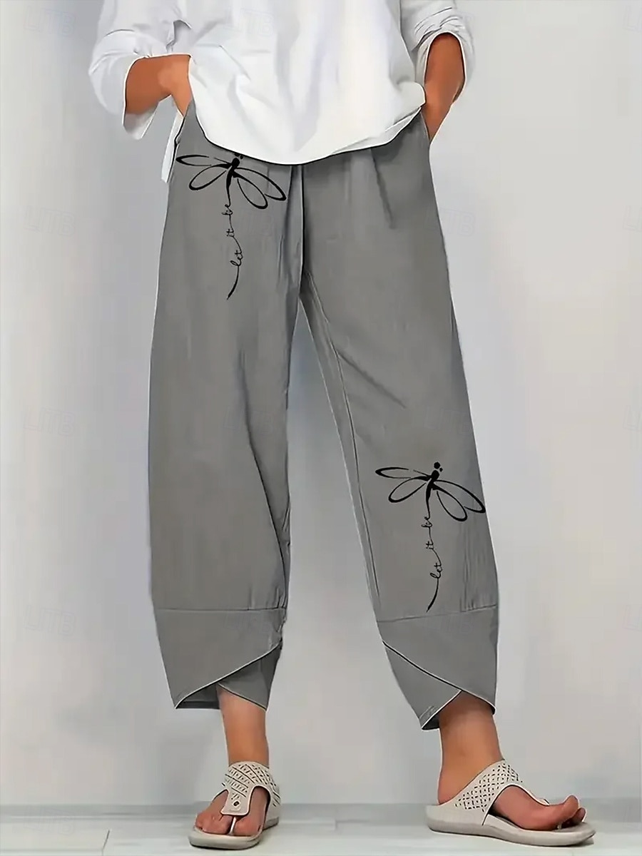 Per donna Chinos Pantaloni Larghi Vacanza Vintage Stile Etnico Lunghezza alla caviglia Vita Alta Grafico Coulisse Patchwork Ricamato Traspirante Micro-elastico Casuale Quotidiano Vacanza Bianco Cachi del 2026 a $24.99 –P1