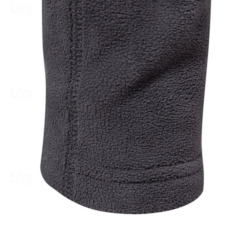 Per uomo Felpa con zip Felpa con cappuccio in pile Khaki chiaro. Nero Bianco Blu marino Marrone Colletto Mao Semplice Con zip Zip a un quarto Sport & Outdoor Casuale Quotidiano Streetwear Cool del 2025 a $37.99 –P9