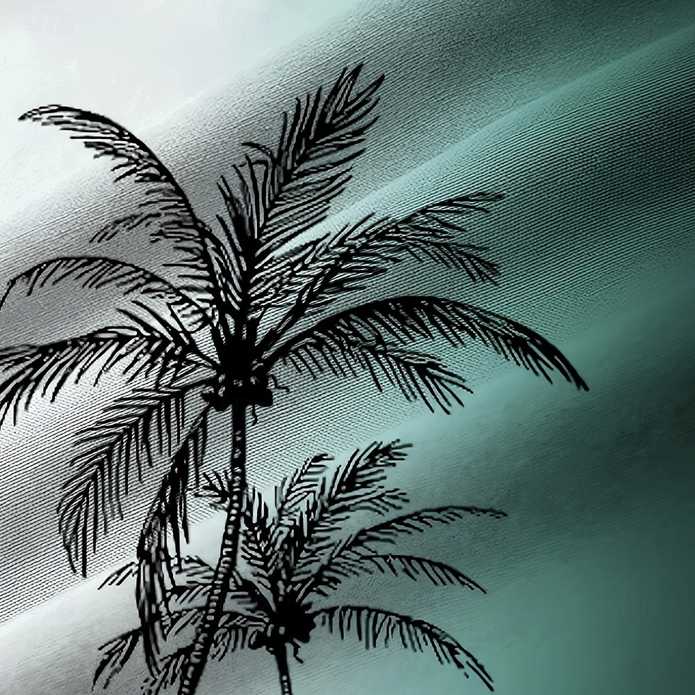 Herr Kokosnötsträd Gradientfärg Skjorta Hawaii skjorta Knapp upp skjorta Kortärmad Hawaiisk Semester Helgdag Standkläder Sommar Vår Nedvikt 3D-utskrift Främre en ficka Linne som skjorta Svart Vin Bl 2025 - $23.99 –P5