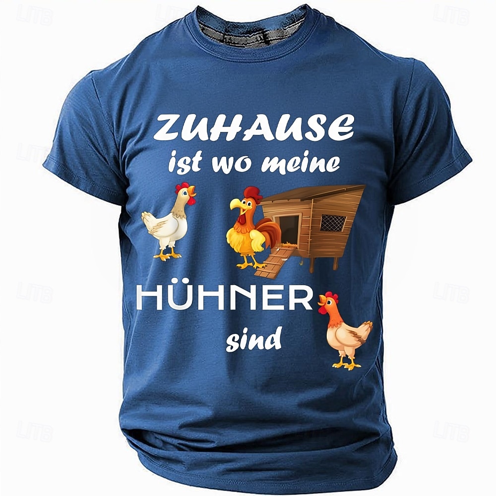בגדי ריקוד גברים אֶפרוֹחַ סלנג מצחיק German חולצה קצרה שרוולים קצרים חולצה קצרה הדפסת תלת מימד צווארון עגול קצר חולצה אופנתי יומי רחוב קזו'אל יומי שחור פול תלתן קיץ אביב כל העונות ביגוד S M L XL XXL 2026 - $19.49 –P3