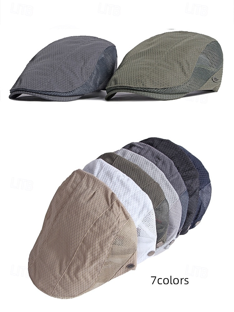 Casquette plate en maille pour homme avec sangle réglable – chapeau gavroche d'été respirant et léger pour les activités de plein air, les tenues décontractées et l'utilisation quotidienne de 2025 ? $14.99 –P3