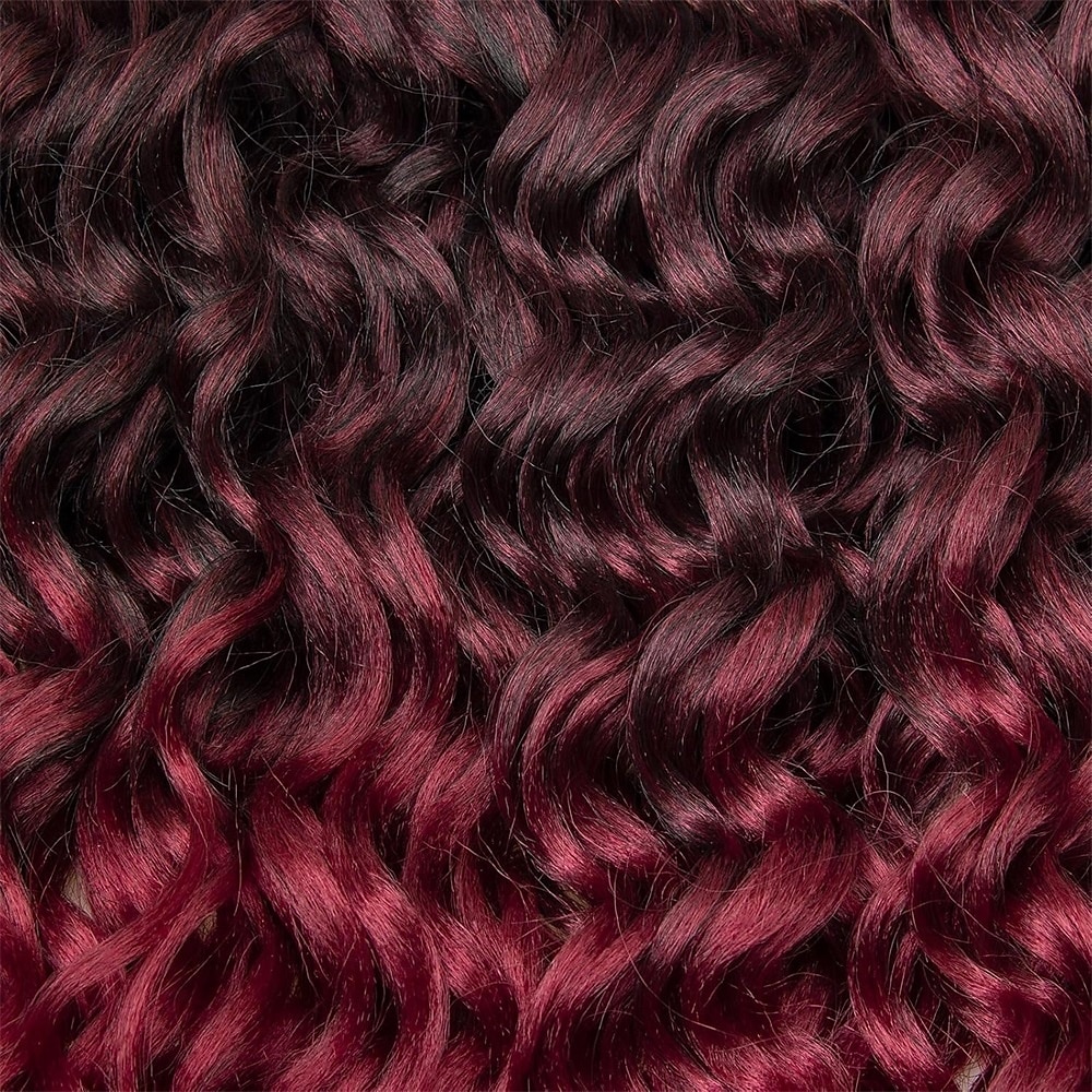 Capelli ricci e ondulati all'uncinetto, 24 pollici, per donne, con trecce hawaiane bordeaux, capelli sintetici, treccia bohémien all'uncinetto, extension per capelli all'uncinetto con onde d'acqua. del 2025 a $49.99 –P3