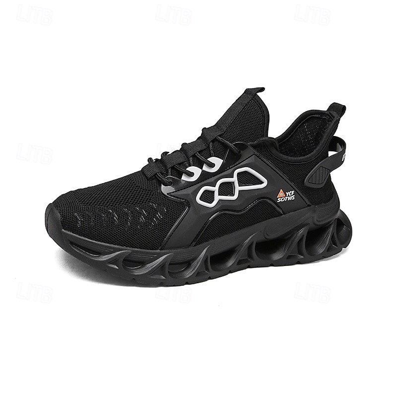 gule herresneakers med flammedesign, lett, pustende overdel, komfortabel passform for løping, trening og hverdagsbruk 2025 - $34.99 –P3