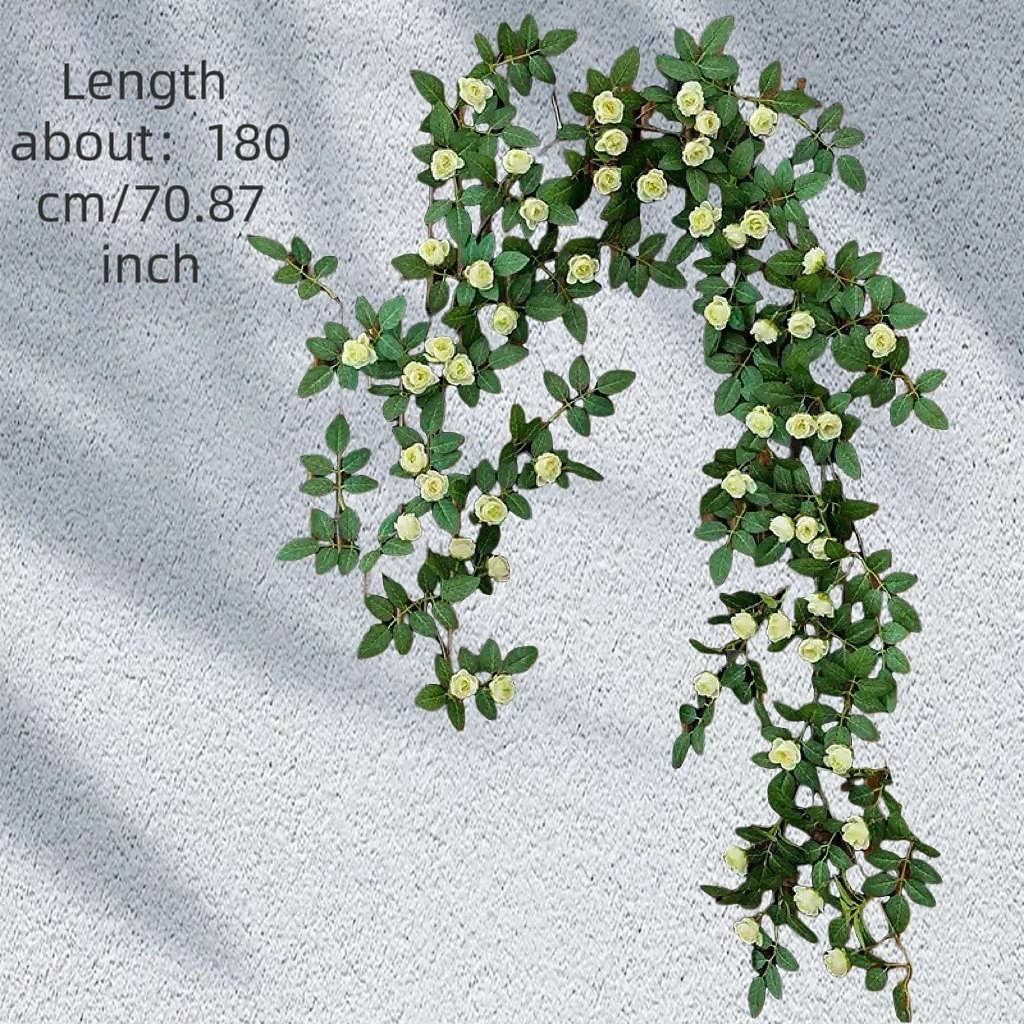 Bocciolo di rosa artificiale da appendere alla parete, finto fiore rampicante per decorare tubi del condizionatore e del riscaldamento, pianta rampicante in plastica per nascondere e decorare la casa del 2025 a $23.99 –P11
