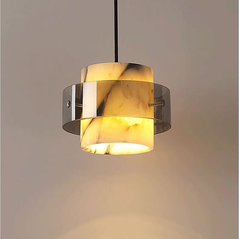 Contemporary Scandinavian Cylinder Marble Glass 1/2/3 - Light Chandelier For Dining Room 2025 - $229.99 –P2