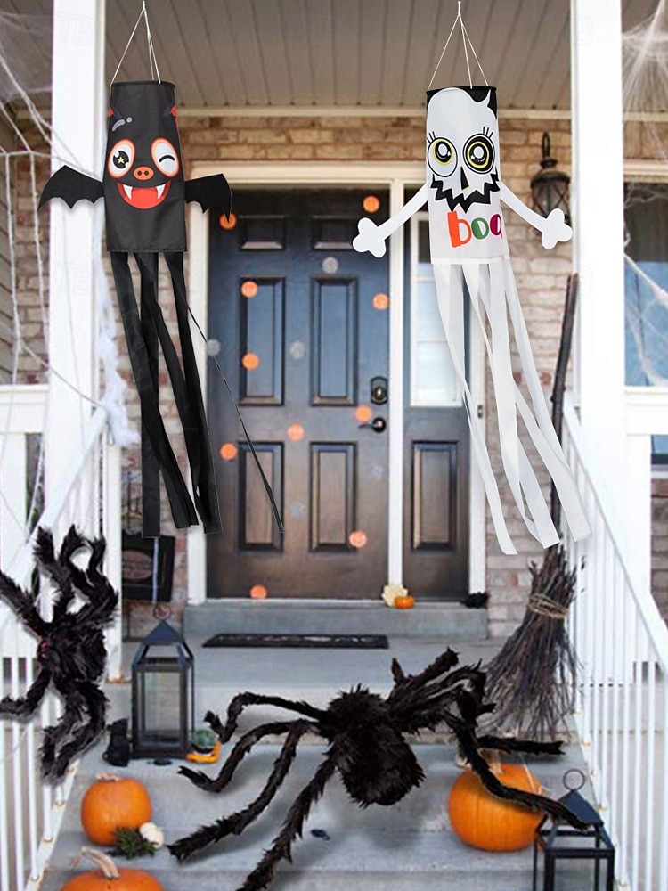 Halloween Windsocks Scary Halloween Hanging Windsock Flag Halloween Decorations for Outdoor Indoor Garden Home Yard Party Supplies 2025 - $6.49 –P2