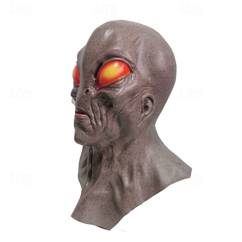 Maschera aliena spaventosa di Halloween per adulti, realistici costumi spaventosi, maschera in lattice per il viso, 4 varianti di colore, maschera horror extraterrestre, accessorio spettrale per feste del 2025 a $27.99 –P6