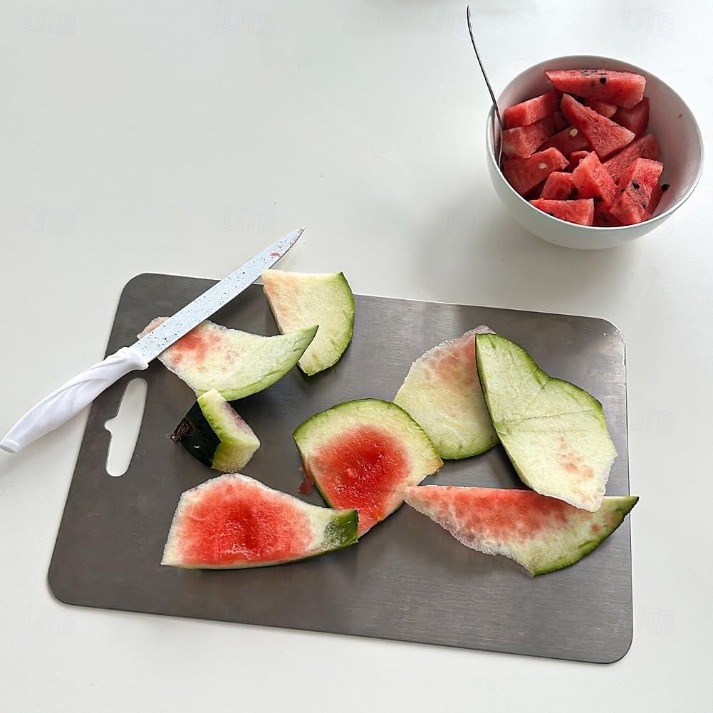 Tocător din oțel inoxidabil 304, tocător alimentar cu două fețe, tocătoare pentru bucătărie, potrivite pentru mașina de spălat vase, tocător pentru mezeluri, carne, fructe &legume 2025 - $13.99 –P4