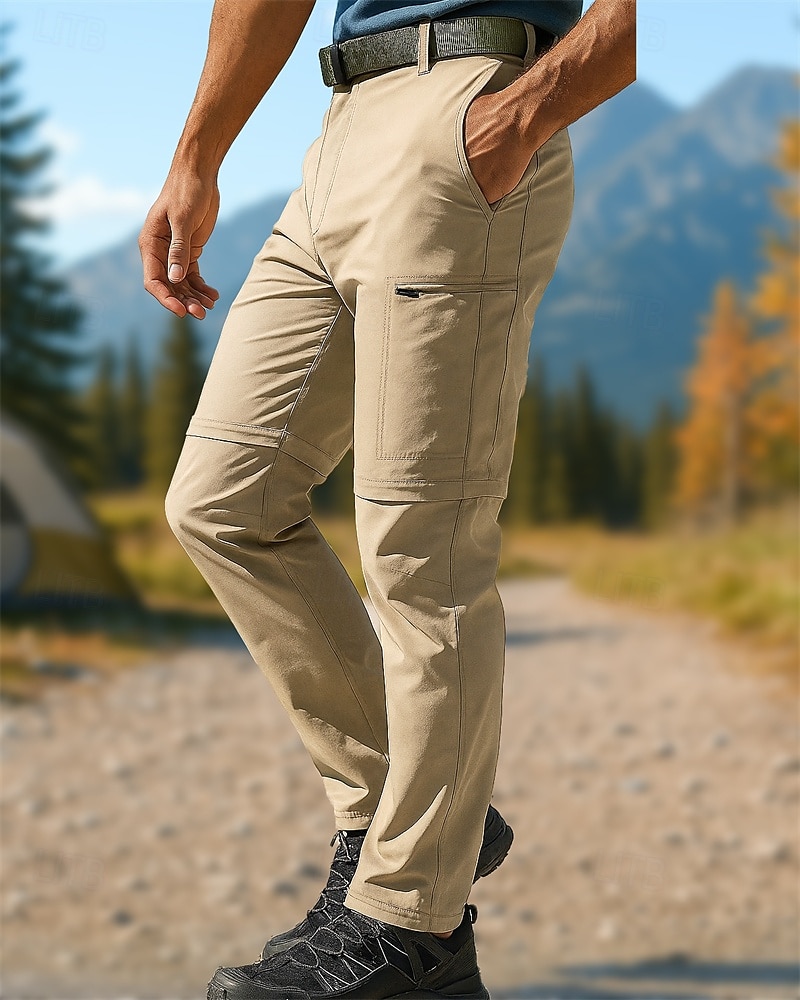 Homme Pantalons d'Extérieur Pantalons Cargo Pantalons Convertibles à Fermeture Éclair Extérieur Coupe régulière Imperméable Respirant Séchage Rapide Léger Pantalons Taille Élastique Noir Vert Véronèse de 2025 ? $34.99 –P3