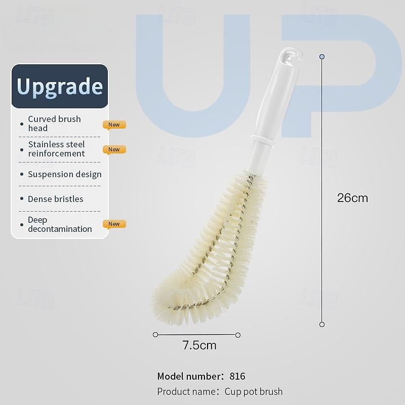 Spazzola per tazze, lunghezza 26 cm, per tazze e pentole, adatta per biberon, design a forma di L. del 2025 a $9.49 –P6