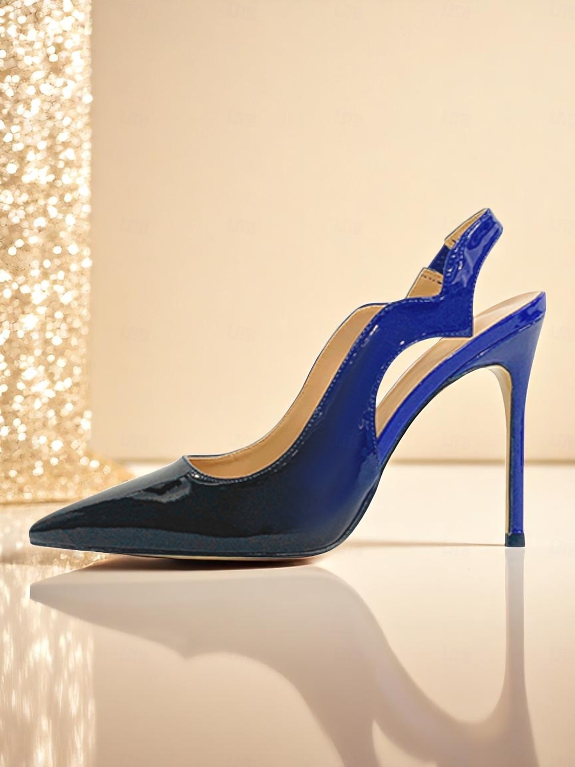 Damen-Slingback-Pumps aus schwarzem und rotem Lackleder mit spitzer Zehenpartie und Stilettoabsatz für das Nachtleben, Clubs und Cocktailpartys 2026 - $59.99 –P8