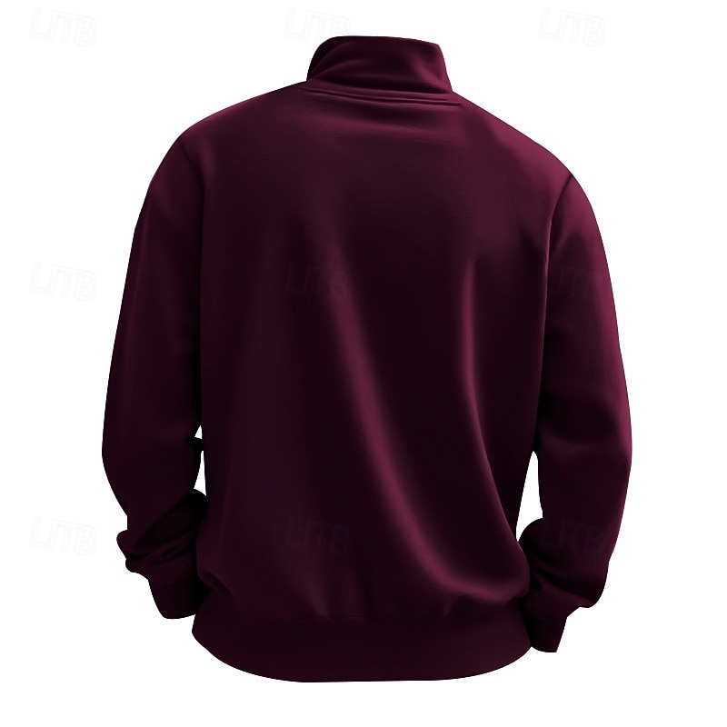 Men's Sweatshirt Quarter Zip Sweatshirt Apricot Black White Wine Red Half Zip Plain Sports & Outdoor Daily Holiday Polyester Streetwear Basic Casual Summer Spring Clothing Apparel Hoodies Sweatshirts  2026 - $28.99 –P12