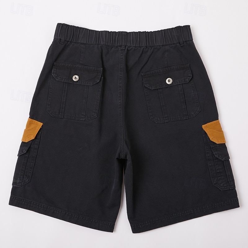 Herren Cargo-Shorts Shorts Bermudashorts Freizeitshorts Wander-Shorts Mehrere Taschen Gerader Schnitt Farbblock Einfach Feuchtigkeitsableitend tragbar Knielang Outdoor Lässig Täglich Mode Streetwear 2025 - $29.99 –P5