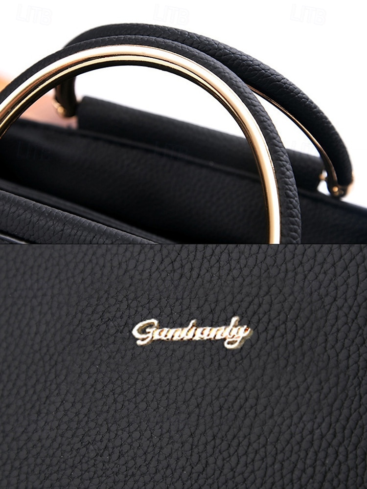 Women's Embroidered Rose Tote Bag with Gold Top Handle and Shoulder Strap - Elegant Faux Leather Crossbody Bag for Commuter, Leisure and Weekend Outings 2025 - $26.99 –P7
