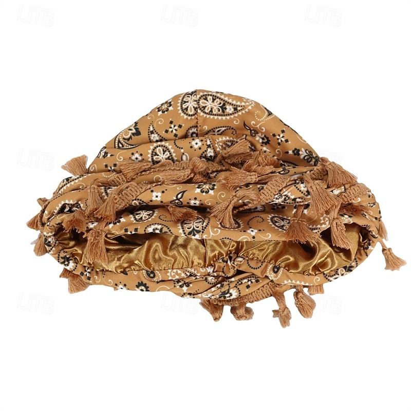 Men's Beanie Hat Beanies Black Yellow Polyester Tassel Cozy Daily Wear Going out Paisley Windproof 2025 - $10.49 –P9