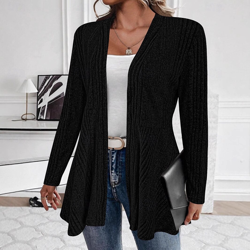 Femmes Veste Décontractée Respirant Confortable Oversize Simple Occasionnel Uni Vacances Rue Occasionnel Tenue quotidienne Ouvert devant Régulier Col montant Coupe régulière manche longue Vêtements de 2025 ? $28.99 –P5