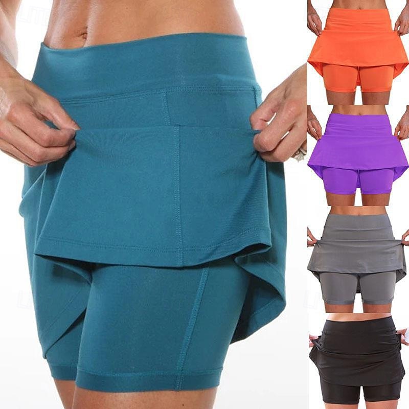 Dámské Kalhoty Skort Šortky proti oděru Šik ven Na běžné nošení Krátký Přírodní Bez vzoru Elastický pas Pohodlný Venkovní Pohodlné Dovolená Víkend Oranžovo červená Jezerní modrá Černá Tmavě námořnická 2025 - $12.99 –P1