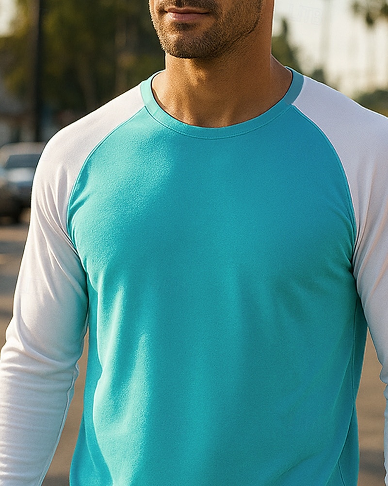 Herr Löpartopp T-shirt för jogging Långärmad T-shirt Snabb tork Lättvikt Andningsfunktion Tennis Golf Löpning Sportkläder Sportkläder Färgblock Vit Rosa Purpur 2025 - $19.49 –P3