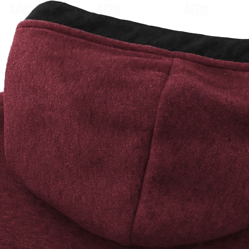 Herr Huvtröja Tröja med tröja Huvtröja i fleece Vin Armégrön Marinblå Grå Huva Färgblock Lappverk Färgblock Ledigt Dagligen Sport Polyester Streetwear Häftig Sportkläder Höst Vinter Kläder Pull Tröjor 2026 - E£1022.81 –P8