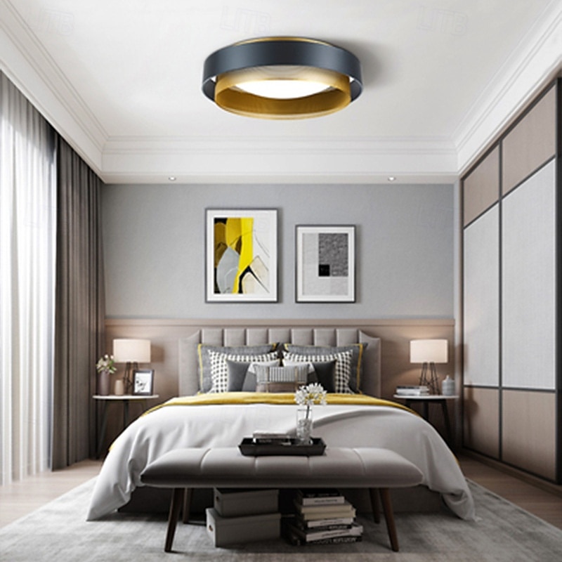 Rund metalltaklampe til hjemmet, LED-taklampe med innfelt montering og akryldeksel, moderne taklampe for soverom, nordisk stue, spisebord, taklamper 2025 - $302.29 –P2