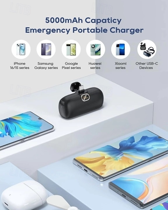 Small Portable Charger for iPhone with Built-in Lightning Cable 3000/5000mAh Power Bank Fast Charging for Phone 2025 - $19.99 –P3