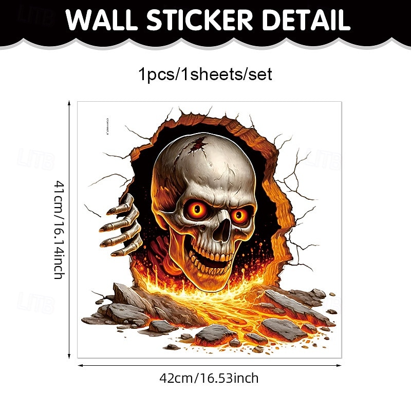 Halloween 3D Wall Sticker Zombie Breaking Wall Decal, Scary Self-Adhesive PVC Horror Wall and Floor Stickers for Bedroom Living Room Halloween Party Decoration 2026 - $9.99 –P15