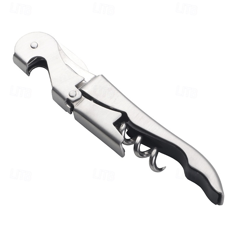 Stainless Steel Wine Bottle Opener Corkscrew, 3-in-1 Waiter's Corkscrew with Foil Cutter, Beer Bottle and Can Opener 2025 - $10.99 –P5